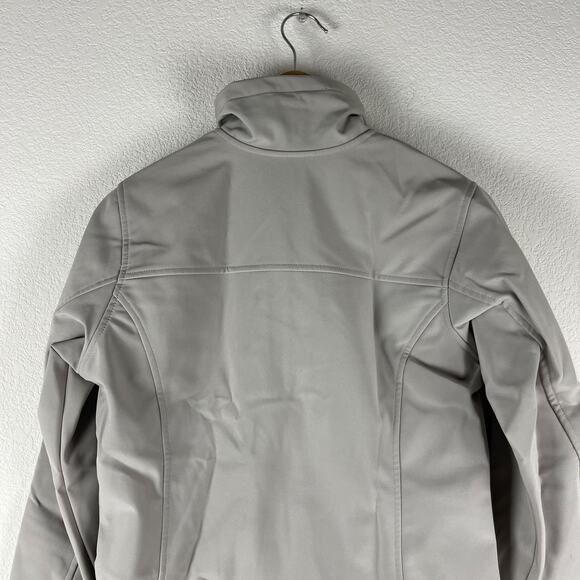 Columbia Full Zip Lined Jacket Women's Size Small Light Gray Beige Soft Shell - Picture 7 of 12